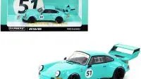RWB Backdate #51 Turquoise Blue "RAUH-Welt BEGRIFF" 1/43 Diecast Model Car by Tarmac Works