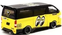 Toyota Hiace Widebody Van RHD #99 Mooneyes Team Yellow & Black 1/43 Diecast by Tarmac Works