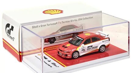 1998 Mitsubishi Lancer Evolution V GSR RHD 1/64 Diecast - Shell x Gran Turismo 7 Special Edition by Tarmac Works