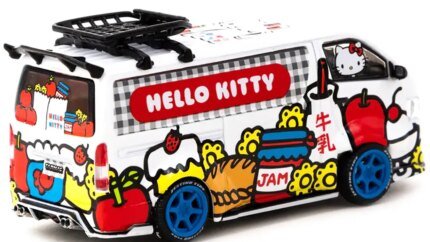 Collectible 1/64 Toyota Hiace Hello Kitty Capsule Van Diecast by Tarmac Works