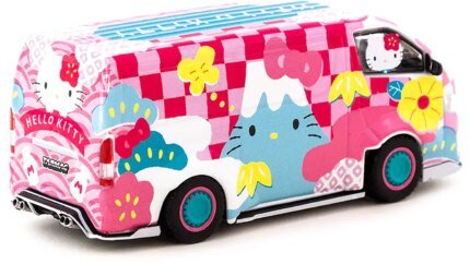 Toyota Hiace Widebody Van RHD Pink Hello Kitty Capsule Summer Festival 1/64 Diecast Model by Tarmac Works