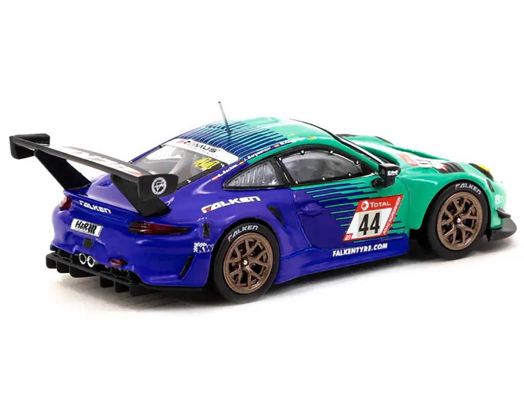 2019 Porsche 911 GT3 R #44 Falken Motorsports 1/64 Diecast Model – Tarmac Works Hobby64