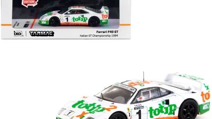 Ferrari F40 GT #1 1994 Italian GT Championship 1/64 Diecast Model by Tarmac Works