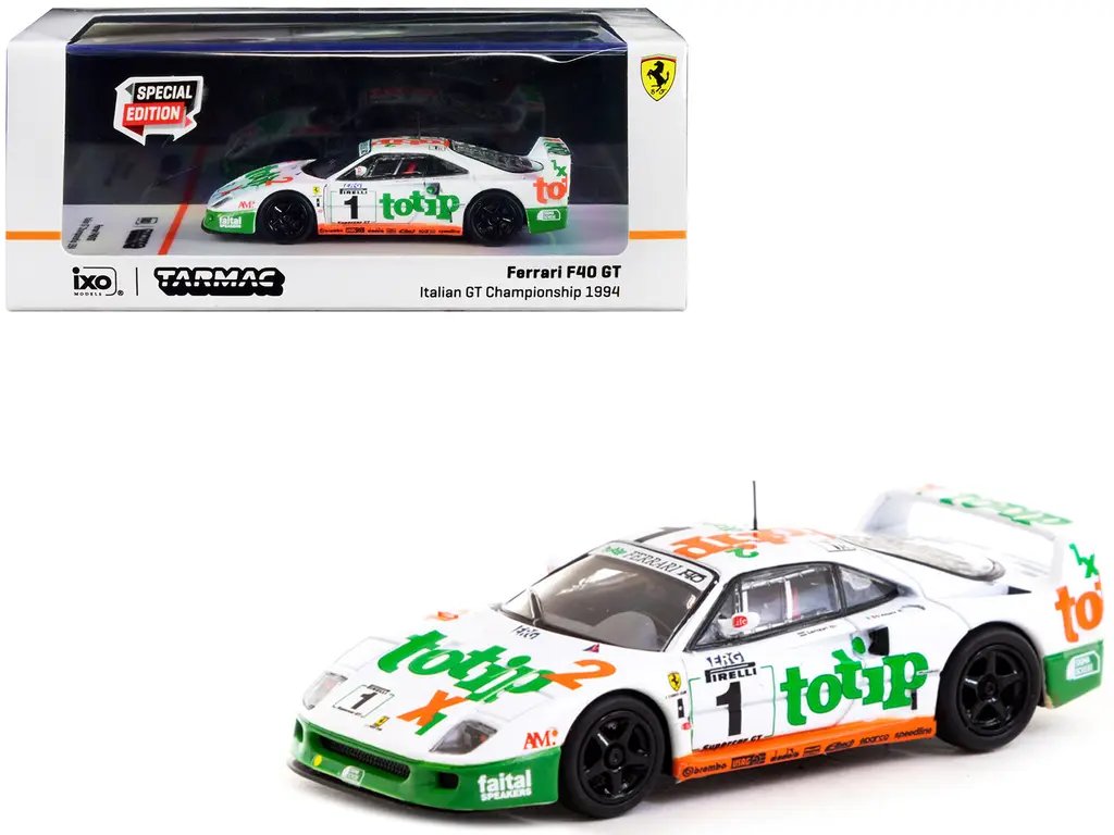 Diecast Model Cars wholesale toys dropshipper drop shipping Ferrari F40 GT #1 Federico D Amore Oscar Larrauri Italian GT Championship 1994 Hobby64 Series 1/64 Tarmac Works T64-076-94IGT01 drop shipping wholesale drop ship drop shipper dropship dropsh Ferrari F40 GT #1 1994 Italian GT Championship 1/64 Diecast Model by Tarmac Works