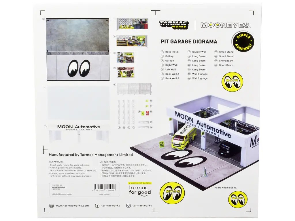 Mooneyes Garage Diorama for 1/64 Scale Models by Tarmac Works: Ultimate Display for Collectors 2 Mooneyes Garage Diorama for 1/64 Scale Models by Tarmac Works: Ultimate Display for Collectors - Image 2