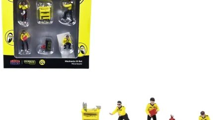 Mechanic III 6-Piece Diecast Figure Set for 1/64 Scale Models by Tarmac Works - Mooneyes Edition