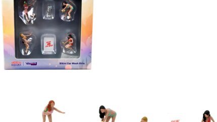 1/64 Scale Bikini Car Wash Girls Diecast Figure Set by Tarmac Works - 6 Piece Collection