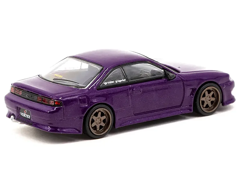 Nissan VERTEX Silvia S14 RHD Purple Metallic 1/64 Diecast Model Car – Tarmac Works Global64 Series