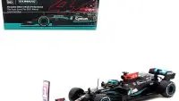 Mercedes-AMG F1 W12 E Performance #44 Lewis Hamilton 2021 Sao Paolo GP Winner 1/64 Diecast Model by Tarmac Works