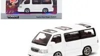 Toyota Hiace Wagon Custom Van RHD White Special Edition 1/64 Diecast Model by Tarmac Works