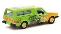Volkswagen Caddy Pickup Truck Diecast Model 1/64 - Green Flames 'Rat Fink' Collab64 by Schuco