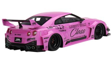 Exclusive 1/18 Nissan 35GT-RR LB-Silhouette Works GT RHD Pink Model Car by Top Speed