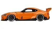 Toyota Pandem GR Supra V1.0 Orange with Black Hood 1/18 Model Car by Top Speed