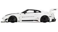 Exclusive 1/18 Nissan 35GT-RR Ver. 2 LB-Silhouette Works GT RHD Model Car - White with Black Hood by Top Speed