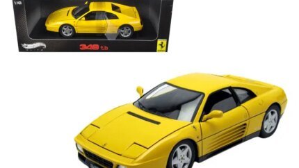 1989 Ferrari 348 TB Yellow Elite Edition 1/18 Diecast Model by Hot Wheels