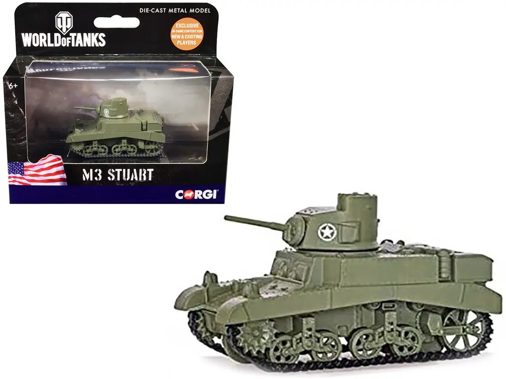 Authentic M3 Stuart Light Tank Diecast Model – Corgi’s World of Tanks Collectible