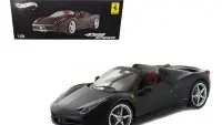 Exclusive Ferrari 458 Italia Spider Matt Black Elite 1/18 Diecast Model by Hot Wheels