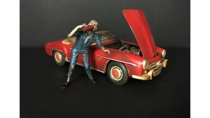 Zombie Mechanic Figurine III for 1/24 Scale Models by American Diorama - Perfect for Diorama Enthusiasts