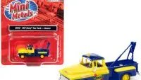 1957 Chevrolet Stepside Tow Truck Sunoco Blue & Yellow 1/87 Scale Model by Classic Metal Works