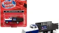 1960 Ford Stake Bed Truck Chevron Blue & White 1/87 Scale Model by Classic Metal Works