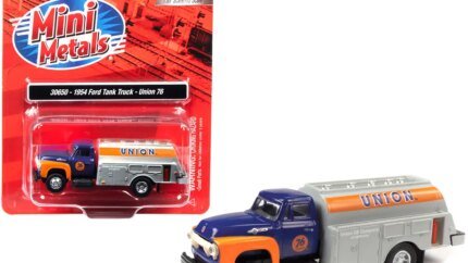1954 Ford Tanker Truck Model - Dark Blue & Orange Union 76, 1/87 HO Scale by Classic Metal Works