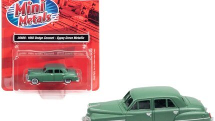 Vintage 1950 Dodge Coronet Gypsy Green 1/87 Scale Model Car by Classic Metal Works