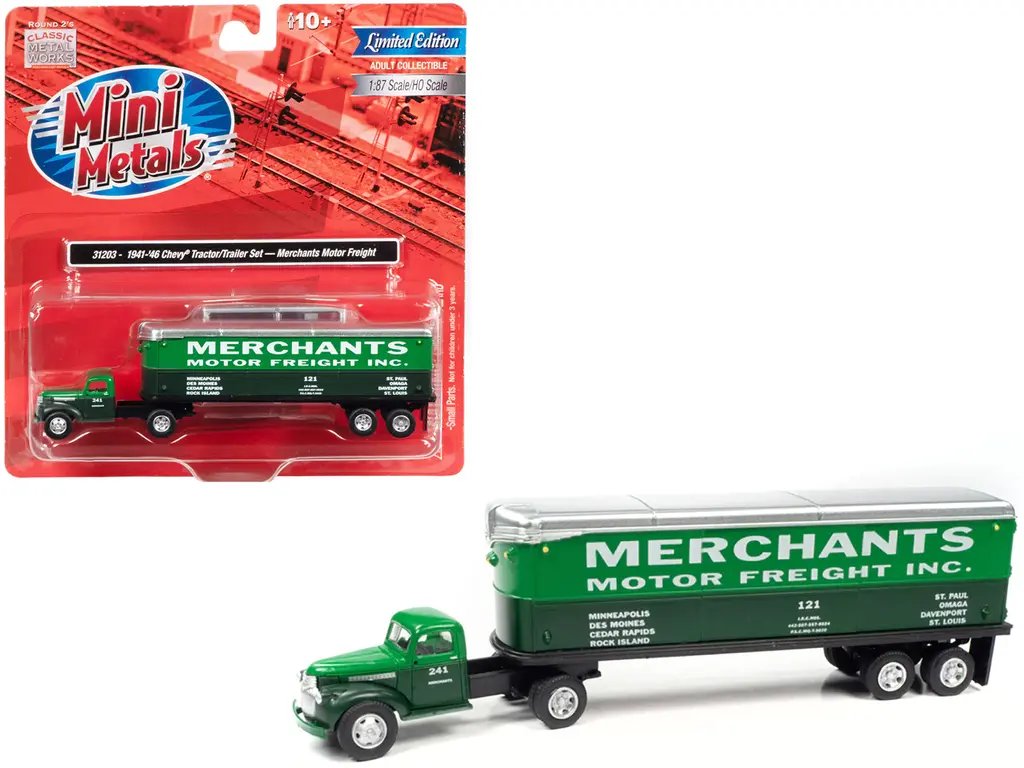 1941-1946 Chevrolet Truck & Trailer Set by Classic Metal Works – HO Scale Model