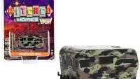 1958 Siesta Travel Trailer Camouflage Diecast Model 1/64 by Greenlight - Hitched Homes Series 13