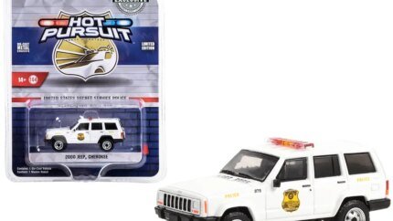 2000 Jeep Cherokee White Secret Service Police 1/64 Diecast Model by Greenlight