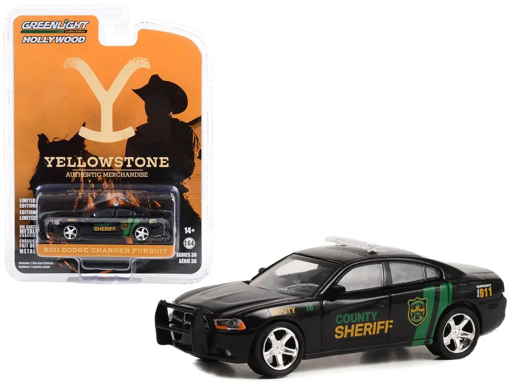 2011 Dodge Charger Pursuit #18 County Sheriff Diecast Model – Yellowstone TV Series by Greenlight