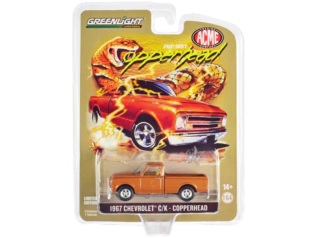 1967 Chevrolet C/K Pickup Truck Copperhead 1/64 Diecast Model by Greenlight for ACME