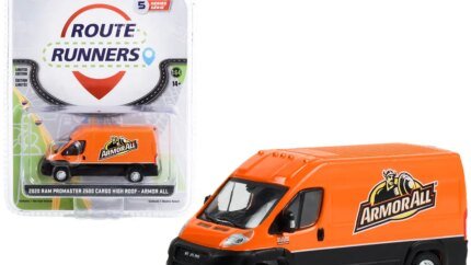 2020 Ram ProMaster 2500 Cargo Van Diecast Model - Orange & Black Route Runners Series 5 by Greenlight