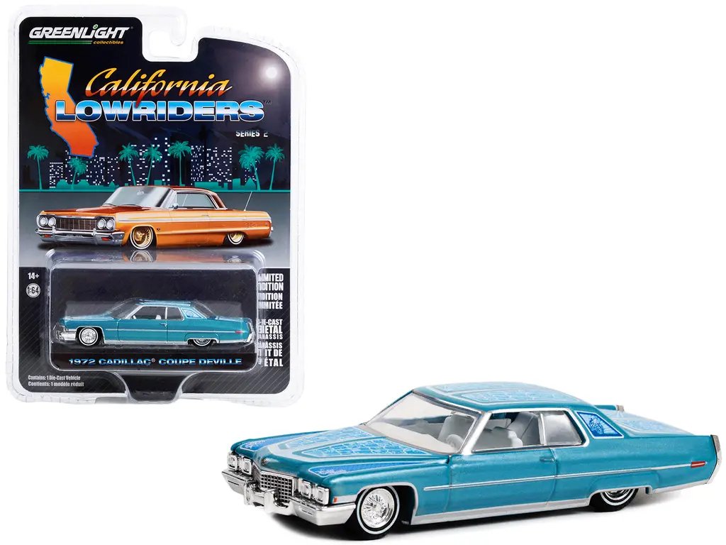 1972 Cadillac Coupe DeVille Custom Diecast Model – California Lowriders Series 2 by Greenlight
