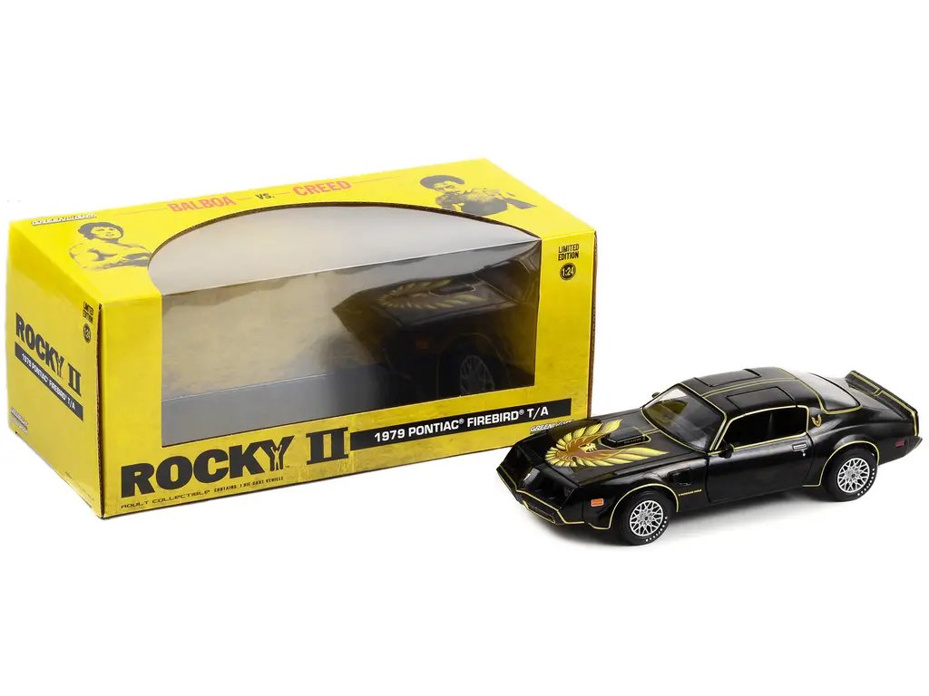 1979 Pontiac Firebird T/A Trans Am Black ‘Rocky II’ Diecast Model 1/24 by Greenlight