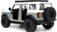 2021 Ford Bronco Diecast Model - Gray & White with Matt Black Hood & Roof Rack by Jada