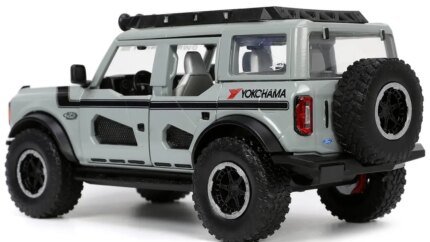 2021 Ford Bronco Gray Diecast Model with Roof Rack by Jada - Just Trucks Series 1/24