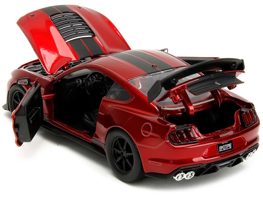 2020 Ford Mustang Shelby GT500 Candy Red Diecast Model - Bigtime Muscle 1/24 by Jada 3 2020 Ford Mustang Shelby GT500 Candy Red Diecast Model - Bigtime Muscle 1/24 by Jada - Image 3