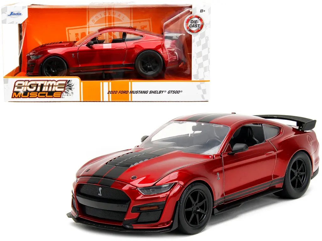 2020 Ford Mustang Shelby GT500 Candy Red Diecast Model - Bigtime Muscle 1/24 by Jada 4 2020 Ford Mustang Shelby GT500 Candy Red Diecast Model - Bigtime Muscle 1/24 by Jada - Image 4