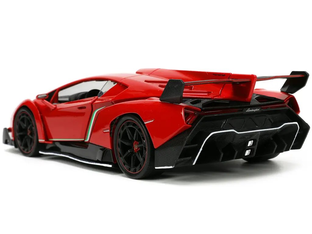 Exclusive Lamborghini Veneno Red & Black 1/24 Diecast Model by Jada – Hyper-Spec Series
