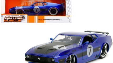 1973 Ford Mustang Mach 1 Candy Blue Metallic Diecast Model - Bigtime Muscle 1/24 by Jada