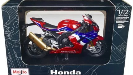 Maisto 1/12 Honda CBR1000RR-R Fireblade SP Diecast Model - Red, White & Blue Graphics with Stand