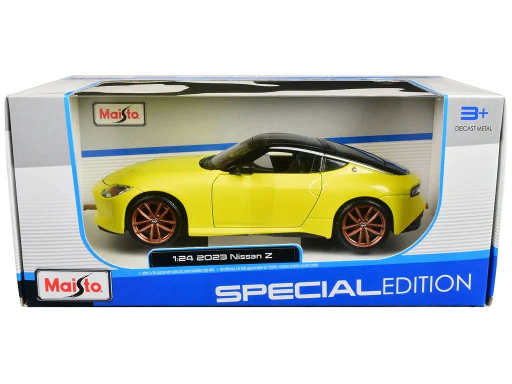 Diecast Model Cars wholesale toys dropshipper drop shipping 2023 Nissan Z Yellow Metallic with Black Top Special Edition Series 1/24 Maisto 32904YL drop shipping wholesale drop ship drop shipper dropship dropshipping toys dropshipper diecast drop shi 2023 Nissan Z Yellow Metallic Diecast Model Car 1/24 Special Edition by Maisto