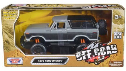 1978 Ford Bronco Custom Gray & Black Off-Road Diecast Model 1/24 by Motormax