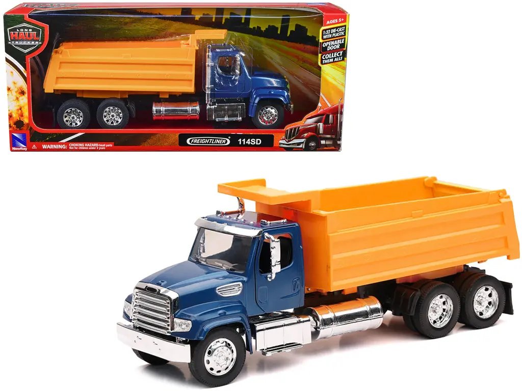 Diecast Model Cars wholesale toys dropshipper drop shipping Freightliner 114SD Dump Truck Blue and Yellow Long Haul Trucker Series 1/32 New Ray NR11003 drop shipping wholesale drop ship drop shipper dropship dropshipping toys dropshipper diecast drop Freightliner 114SD Dump Truck Diecast Model - Blue & Yellow Long Haul Trucker 1/32 by New Ray