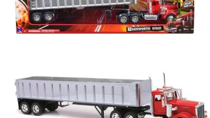 Kenworth W900 Red & Chrome Diecast Dump Truck 1/32 - Long Haul Trucker Series by New Ray