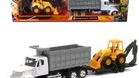 International Lonestar Dump Truck & Wheel Loader Diecast Model - Long Haul Truckers Series by New Ray