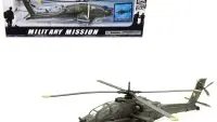 Authentic 1/55 Boeing AH-64 Apache Diecast Model - Olive Drab Military Series by New Ray