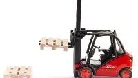 Buy Linde Forklift Truck Red 1/50 Diecast Model with Pallet Accessories by Siku