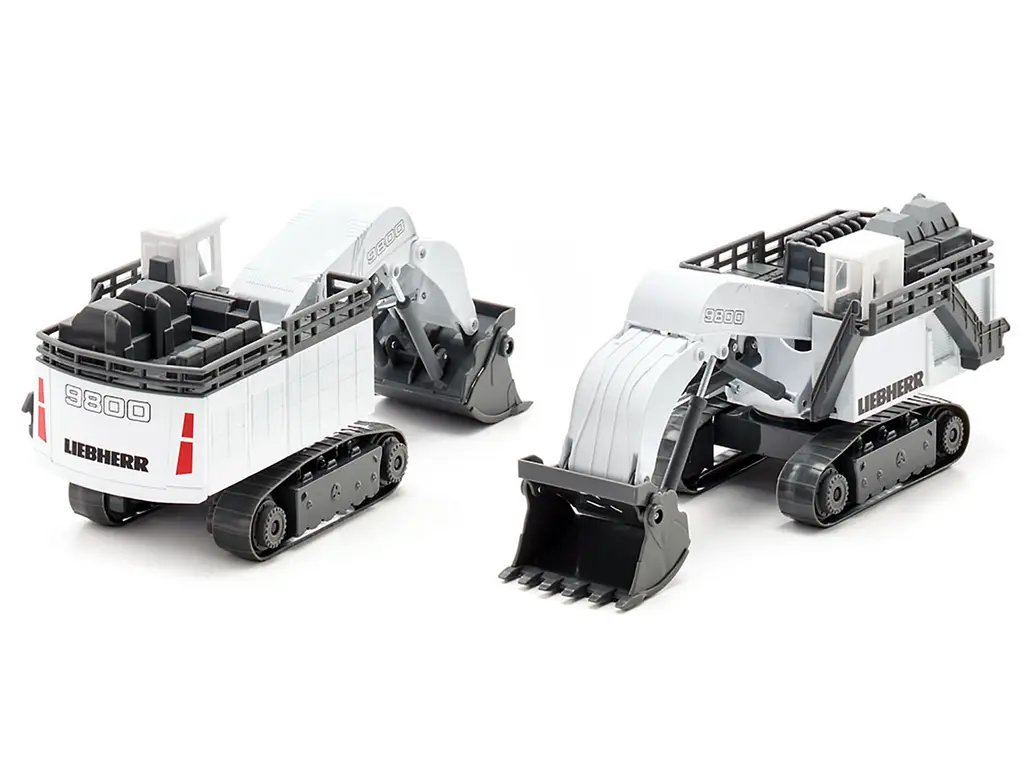 Authentic Liebherr R9800 Mining Excavator 1/87 Diecast Model by Siku - White & Gray 3 Authentic Liebherr R9800 Mining Excavator 1/87 Diecast Model by Siku - White & Gray - Image 3