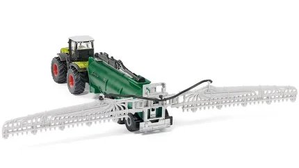 Claas 5000 Xerion Tractor with Vacuum Tanker 1/87 Diecast Model by Siku - Green & Black